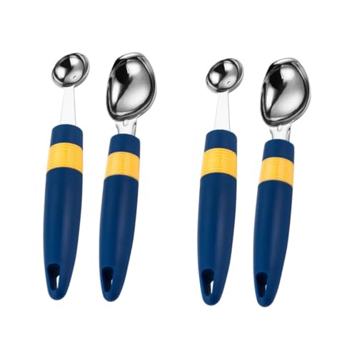 PRETYZOOM 2 Juegos Cuchara Para Cavar Frutas Baller De Para Galletas Sacabolas De Acero Inoxidable Para Melones Cuchara De Frutas Melon Baller Cuchara Para De Galletas Páginas Blue