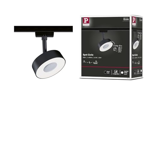 Paulmann 95595 3-Step-Dim Circle URail LED Rail spot 180lm 5W 4000K dimmable 230V Black matt Rail System