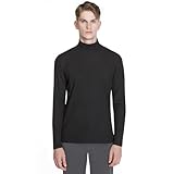 [テスラ] スポーツインナー タートルネック メンズ 裏起毛 ピーチ起毛 ルーズフィット [防寒・軽量保温・伸縮性] 長袖 マスク フェイスカバー付き コンプレッションウェア コンプレッション コールドギア 上 アンダーシャツ ヒートテック インナー シャツ ランニングウェア スポーツ tシャツ 保温インナー YUT45-ZZBLK_L