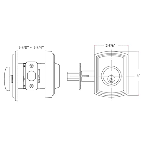 Callan by Delaney Hardware Single Cylinder Deadbolt with Arched Backplate, Fits Doors 1-3/8 to 1-3/4 inch Thick, Matte Black – Reinforced Lock with Thumbturn & Keyed Lock for Added Security - Image 3