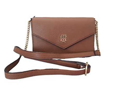 Tommy Hilfiger Women's Handbag Shoulder Bag in Grained Leather Chic (Brown), brown