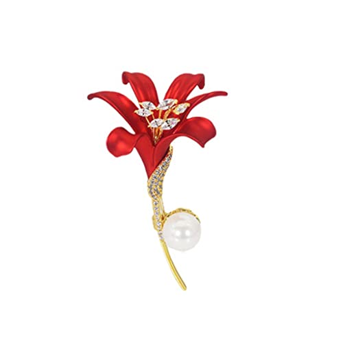Broche Rose Rouge pour Femme, Accessoire de Costume Tendance