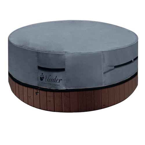 UCEDER Round Waterproof Hot Tub Cover -Outdoor Spa Cover Cap(Actual