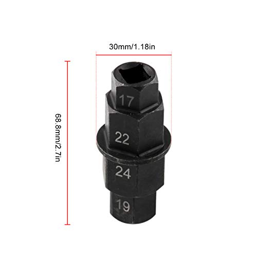 Image of Akozon Tire Wrench Tool, Motorcycle Universal Tire Removal Socket Driver Wrench Set Fit For 17mm 19mm 22mm 24mm Front Axle