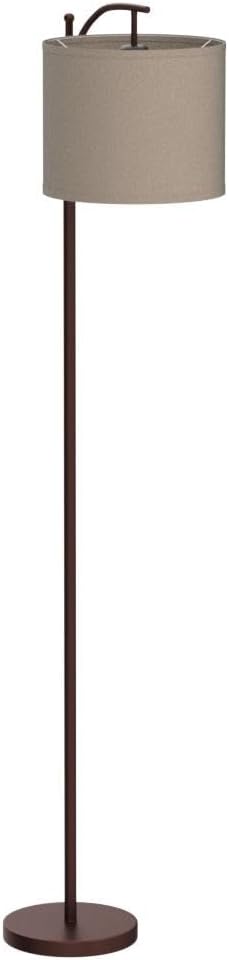 Rottogoon Floor Lamp for Living Room, LED Standing Lamp with 2 Lamp Shades Tall Industrial Floor Lamp Reading for Bedroom, Office (9W LED Bulb Included) - (Oil-Rubbed Bronze)