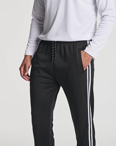 Real Essentials 3 Pack: Men's Tech Mesh Active Athletic Casual Jogger Sweatpants with Pockets(Available in Big & Tall)4