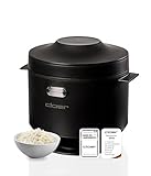 Cloer 6830 Reiskocher mit 1 l Fassungsvermögen, inkl. Dampfaufsatz & spülmaschinengeeignetem Innentopf, 7-Phasen-Technologie, Warmhaltefunktion bis 24 h, Signalton und Wasserstandsanzeige, 350 W