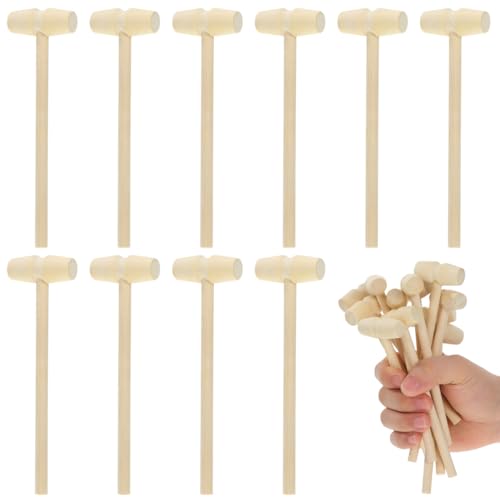 20 mini martillos de madera STOBOK para marisco y manualidades