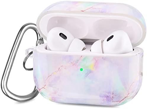 V-MORO Case Compatible with Airpods Pro 2 Case 2022/Airpods Pro 2nd Generation,Clear TPU Protective Cover Case for Apple Airpods Pro 2 case/Airpods Pro 2022 Charging Case,Purple Marble