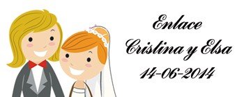 DISOK - Lote 68 Etiquetas Para Detalle Boda Chicas Adhesiv