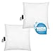 IZO Home Goods Premium Outdoor Anti-mold Water Resistant Hypoallergenic Stuffer Pillow Insert Sham Square Form Polyester, 18" L X 18" W (2 Pack), Standard/White