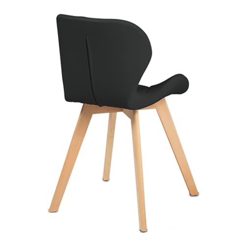Lot de 4 chaises ROBINE en PU noires pour salle à manger - vue 5
