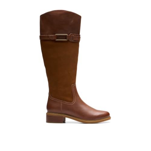 Clarks Damen Maye Carly Kniehohe Stiefel, Hellbraun, 36.5 EU – Ansicht 2