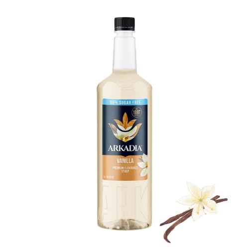 Arkadia 99% Sugar Free Vanilla Syrup, 1000ml, Gluten-Free, Halal Certified
