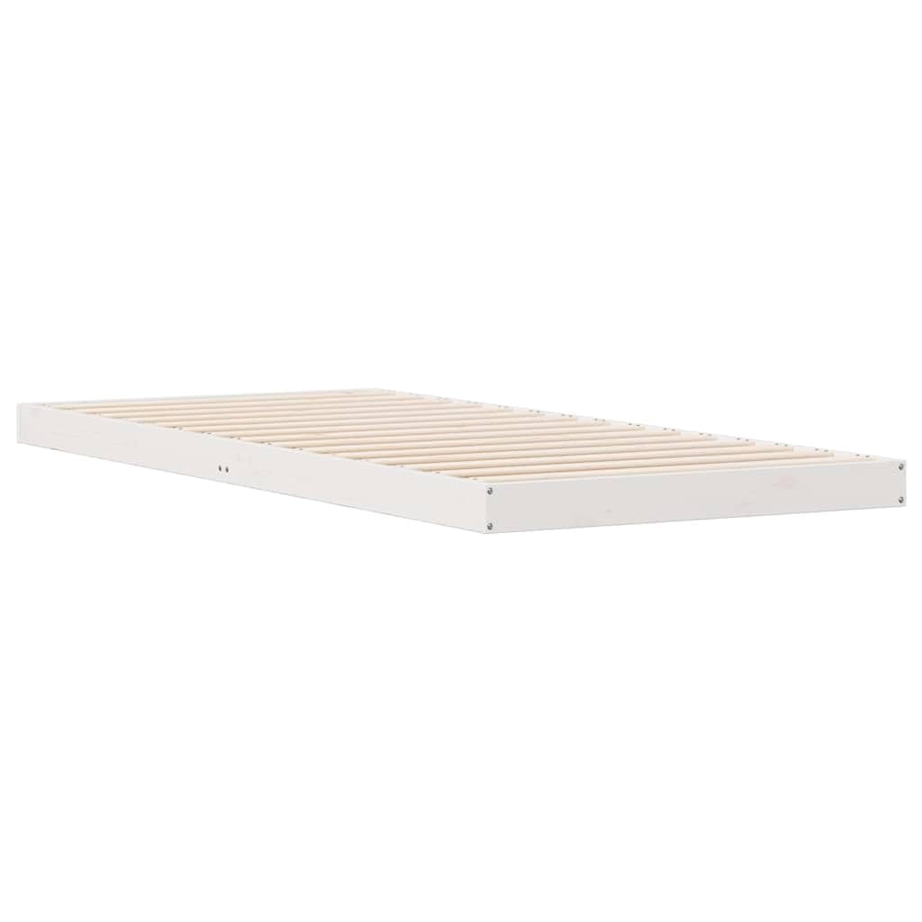 INLIFE Bodenbettgestell Weiß 100 x 220 cm Massivholz Kiefer,Möbel,Betten & Zubehör,Betten & Bettgestelle,Weiß,14.8 KG,869751