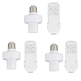 Remote Control Light Sockets,Wireless Light Switch kit with Timer,15/30/60mins Timing Screw in E26/E27 Bulb Holder for Garage,Basement,Attic,Stairwell Light Remote(3 Pack)