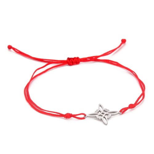 Image of Creative Witches Celtic Knot Bracelet Stainless Steel Hollow Out Witchcraft Handmade Braided Wax Cords Couple Friendship Bracelet