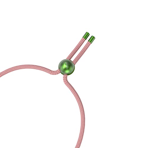 Swarovski Dulcis Soft Bracelet with Pink Crystal in Green Molded Setting on Pink Braided Cord, Part of the Dulcis Collection3