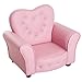 HOMCOM Kindersofa Kindersessel Prinzessin Minisofa Kinderzimmer Sofa herzförmig Rosa L59 x B41,5 x H49 cm