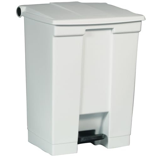 Image of Rubbermaid Commercial Products Legacy Step-On Trash Can, 18-Gallon, White, Hands-Free Garbage Can for Medical Waste in Hospitals /Lab /Emergency /Patient Rooms