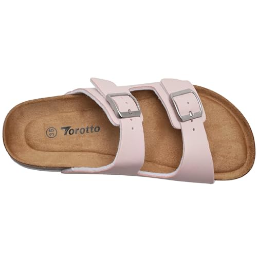 Image of Torotto Kids Sandals Boys Girls Slide Summer Non-slip Cork Glitter Toddler Slippers with Adjustable Straps for Indoor & Outdoor