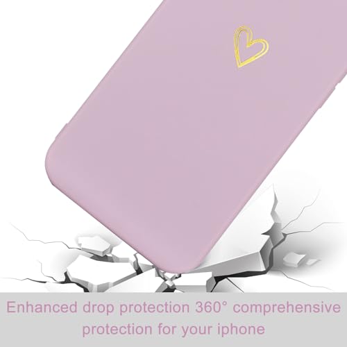 Image of Wirvyuer for iPhone 14 Case Cute Slim Shockproof Phone Case with Wireless Charging Support and Protection, Purple