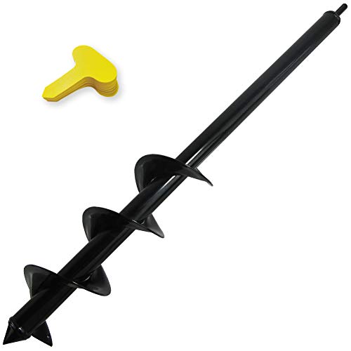 Garden Auger Drill Bit 3x24inch Garden Auger Spiral Drill Bit Rapid Planter for 3/8 Hex Drive Drill - for Tulips, Iris, Bedding Plants and Digging Weeds Roots