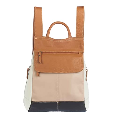 Mochila de Couro Anti Roubo Leve e Macia Malu com 5 Anos de Garantia (Tons Terrosos)