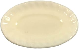Melody Jane Dolls Houses Dollhouse White Oval Dinner Serving Platter Plate 1:12 Dining Room Accessory