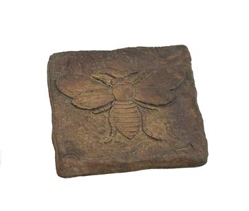 Solid Rock Stoneworks Set of 2 Bee Stepping Stone- 2" h x 12" Square-Weathered Stone