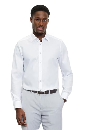 Chemise homme OLYMP unie ajustée niveau 5 body fit col Kent manches longues blanche