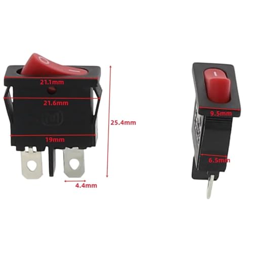 Interruptor basculante delgado de 6A y 250V para proteger y encender electrodomesticos pequeños 6