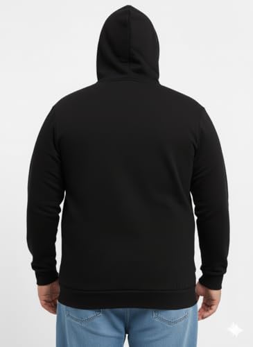 Image of UNSTD Men Solid Maroon Zip-Up Hoodie | Full Sleeve Hooded Sweatshirt with Kangaroo Pockets | Casual Winter Wear for Men