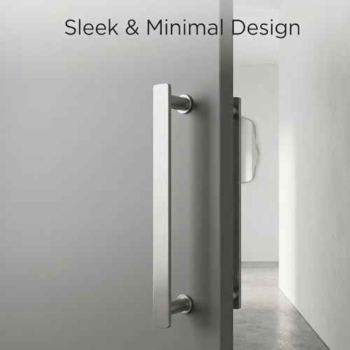 Image of Dorset SS Eden Pull Handle 8 Inch | SS 304 Stainless Steel Door Pull Handle Pair | Heavy Duty, Anti-Corrosion | for Main Door, Wooden & Glass Doors | Satin Silver | ED08PSS