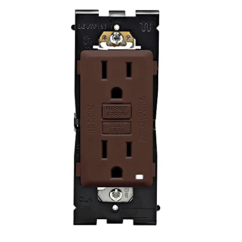 Image of Leviton RGF15-WB Renu Self-Test Tamper Proof GFCI Socket, 15A, Walnut Bark