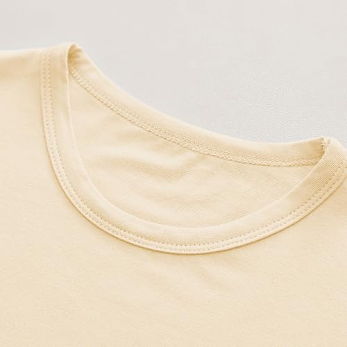 Girls Summer 2 Piece Outfit Casual Loun𝐠e Set Short Sleeve T Shirt Top & Elastic Waist Plaid Midi Pants Tracksuit3