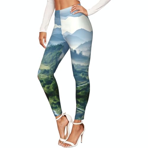 Leggings de compresión suave para mujer Parkway con estampado de montaña ropa de gimnasio