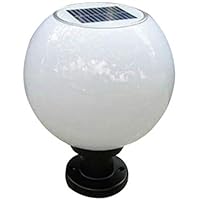 SOLUSTRE Bola Redonda Impermeable Solar Lámpara de Columna Al Aire Libre Cerca de Villa Poste de Luz Led Patio Jardín Césped Farolas Paisaje Externo Pilar del Patio Accesorio de