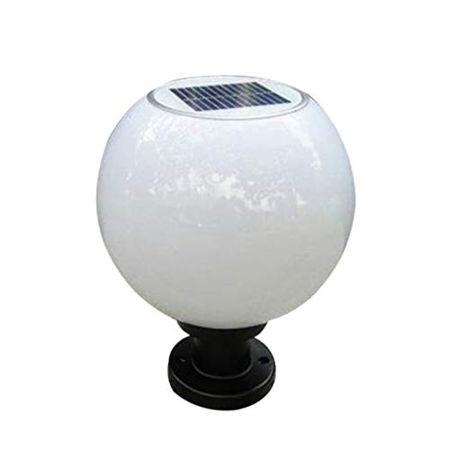 SOLUSTRE Solar Powered Outdoor Wall Pillar Lamp 10.03X7.87In Round Ball Led Post Light Waterproof Garden Landscape Lighting for Patio Fence by SOLUSTRE - Image 4