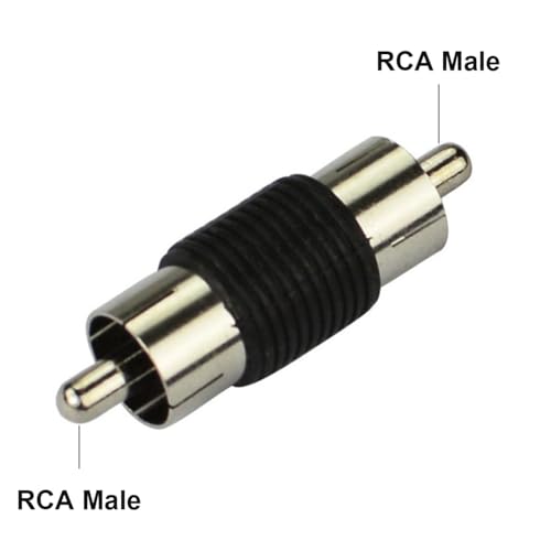 Adaptador de audio RCA macho a macho NEORTX chapado en níquel sólido 2