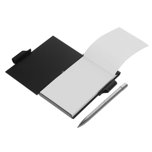SECFOU メモ用紙 少し ミニノート大量 スクラッチノート ハードカバーの手帳 小さなジャーナル 小さなノート 3x5 ペン付きポケットノート ジャーナルノート アルミニウム合金 Black