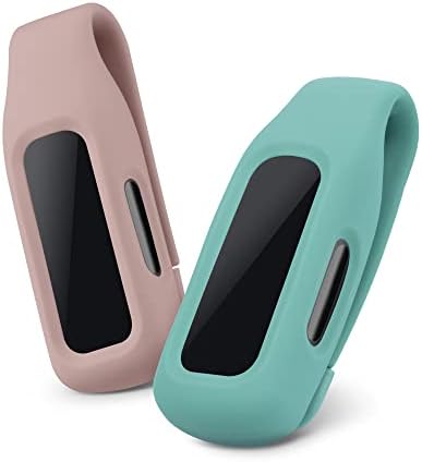 kwmobile 2x Clip Holders Compatible with Fitbit Inspire 3 / Inspire 2 / Ace 3 - Clip-On Holder Replacement Set - Black/Dark Slate