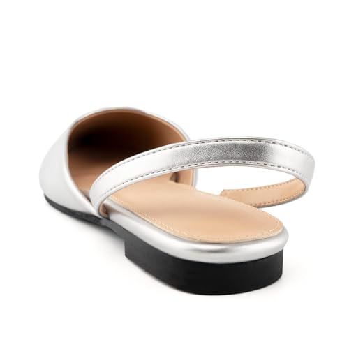 DREAMCIA Slingback Flats for Women, Pointed-Toe Ballet Flats with Buckle Strap for Elegant Women，Classic Low Heel Dress Shoes for Casual Work Office Party3
