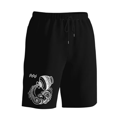 Zodiac Sign Aquarius Men's Quick-Dry Board Shorts 7" - Swim Trunks Summer Hawaii Beach2