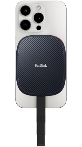 Image of SANDISK 2TB Creator Phone SSD - Up to 1000 MB /s - Compatible with MagSafe for Your USB-C Smartphone - Shoot in ProRes with iPhone 15 Pro /Pro Max and iPhone 16 Pro /Pro Max, 5 Y Warranty, Black Color