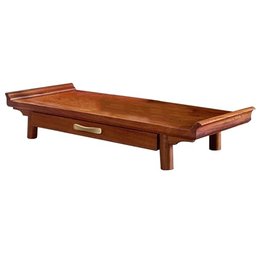 Mesa de madera para meditación con almacenamiento para prácticas espirituales y budistas, mesa Pooja para meditación en casa