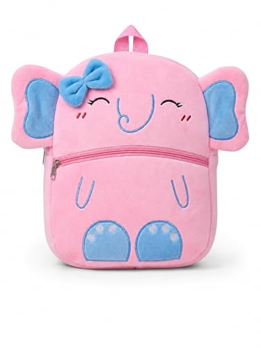 Image of Cartoon Plush Kids School Bag 2-6 Years | Soft Toy Backpack for Boys & Girls | Toddler Nursery Preschool Bag | Lightweight Adjustable Straps