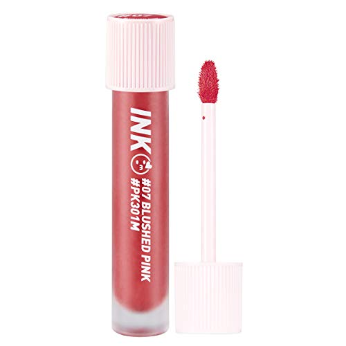 Peripera Ink Matte Blur Lip Tint | High-Pigmentation, Long-Lasting, Smudge-Resistant, Precision Tip | Blushed Pink (#07), 0.13 fl oz