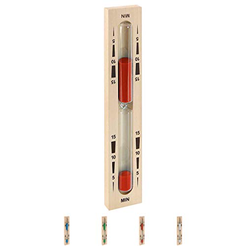 Sport-Tec Sauna-Sanduhr aus Holz, Sauna Uhr, Saunazubehör, Zeitanzeige, Eieruhr, Saunauhr