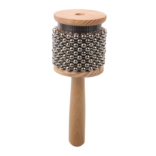 POPETPOP Holz Cabasa Percussion Hand Shaker Mit Metallperlen Tragbares Instrument Für Bandmusik Und Koordinationsübungen